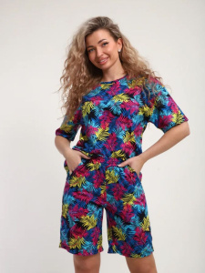 Костюм женский, модель 176, трикотаж (Пальмы)