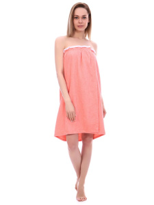 Парео женское на липучке,100 % хлопок (Персиковый)