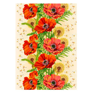 Полотенце 50*70 вафельное (Маки)