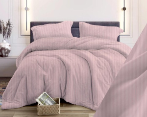 Пододеяльник 2-спальный, с вырезом "ромб", бязь "Комфорт" (Страйп, пудровый)