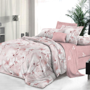 Простыня на резинке 200*200 см, поплин, борт 25 см (Сакура (компаньон))