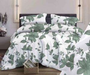 Комплект постельного белья 1,5-спальный, бязь "Комфорт"(220) (Грация, зеленый)