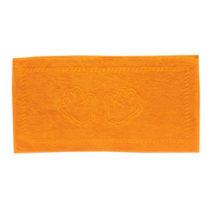 Махровое гладкокрашеное полотенце "Ручки" 34*60 см 400 г/м2 (Апельсиновый)
