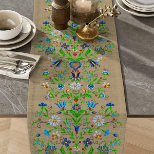 Дорожка для сервировки 50*150 см, хлопок 100% (Цветочный лен)
