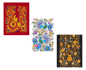 Комплект полотенец 48*60 см, 3 шт., рогожка (Народные мотивы)