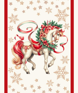 Полотенце 50*60 см вафельное (Сказочный конь)