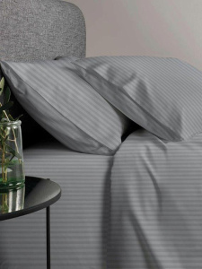 Простыня 1,5-спальная, перкаль (Лунная соната, серый)