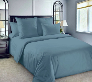 Простыня 1,5-спальная, перкаль гладкокрашеный (Морской)