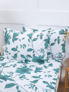 Наволочка 40*60 см, бязь "Комфорт" (Грация, зеленый)