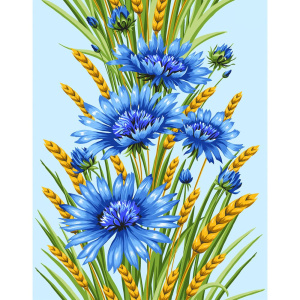 Полотенце 50*60 см вафельное (Васильки)