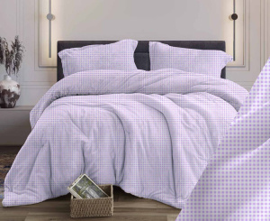 Простыня 1,5-спальная, бязь "Комфорт" (Кубик, сирень)