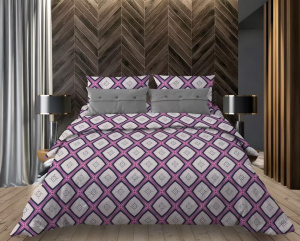 Пододеяльник 1,5-спальный, бязь "Комфорт" (Панно, розовый)