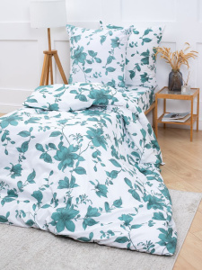 Комплект постельного белья 1,5-спальный, бязь "Комфорт" (Грация, зеленый)
