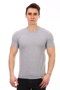 Футболка мужская, модель 214, трикотаж (Серый меланж)