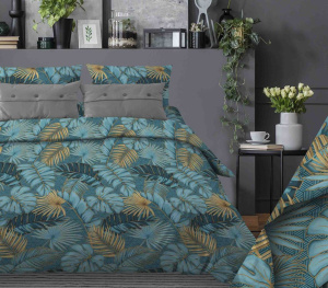 Наволочка 80*80 см, бязь "Комфорт" (Тропики, бирюзовый)