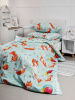 Простыня на резинке 080*160 см, перкаль, детская расцветка (Лисята)
