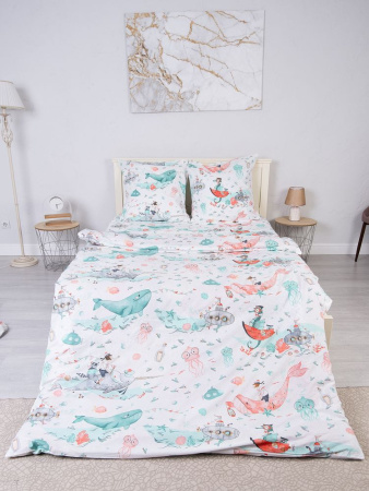 Наволочка 50*70 см, перкаль, детская расцветка (Морячок)