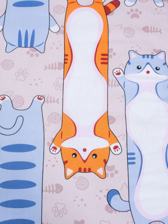 Простыня 1,5-спальная, бязь "Комфорт", детская расцветка (Кот батон)