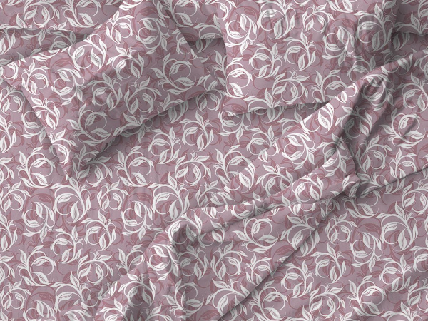 Комплект постельного белья Семейный, бязь "Комфорт" (Вьюнок, розовый)