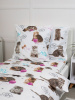 Комплект постельного белья 1,5-спальный, перкаль, детская расцветка (Пушистики)