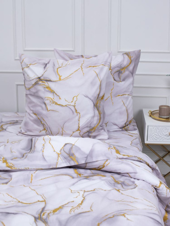 Простыня 2-спальная, перкаль (Мраморный узор, сиреневый)