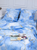 Комплект постельного белья 1,5-спальный, перкаль (Мраморный узор, синий)