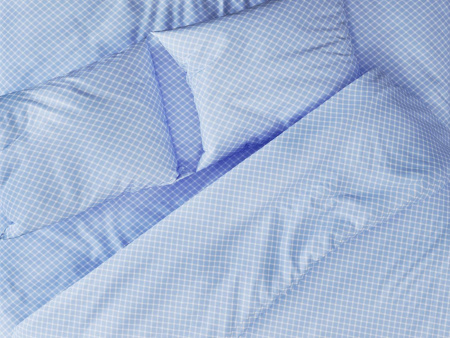 Простыня на резинке 160*200 см, бязь "Комфорт", борт 25 см (Виши, голубой)