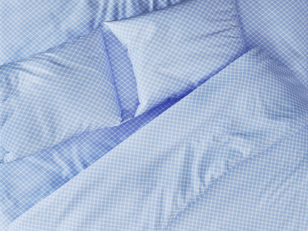 Простыня 1,5 спальная, бязь "Комфорт"(220) (Виши, голубой)