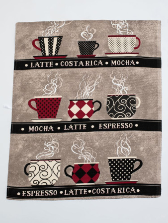 Комплект вафельных полотенец 48*60 см, 3 штуки (Мокко, черный)