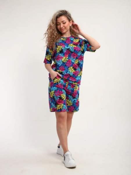 Костюм женский, модель 176, трикотаж (Пальмы)