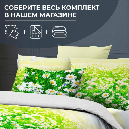 Пододеяльник Евростандарт, бязь ГОСТ (Ромашковое поле)