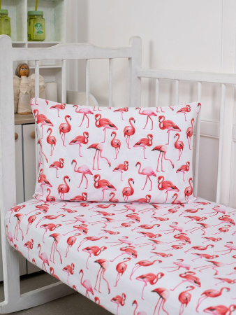 Наволочка 40*60 см, перкаль, детская расцветка (Фламинго)