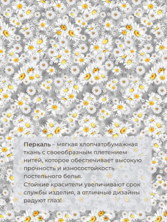 Комплект постельного белья 2-спальный с Евро простыней, перкаль (Любава)