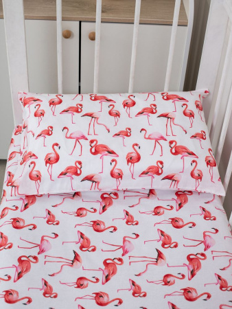Наволочка 40*60 см, перкаль, детская расцветка (Фламинго)