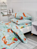 Простыня на резинке 080*160 см, перкаль, детская расцветка (Лисята)
