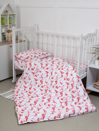 Наволочка 40*60 см, перкаль, детская расцветка (Фламинго)