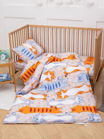 Наволочка 40*60 см, бязь "Комфорт", детская расцветка (Кот батон)