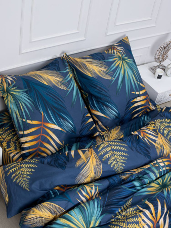 Комплект постельного белья 1,5-спальный, перкаль (Мира, синий)