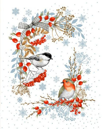 Комплект полотенец 48*60 см, 3 шт., рогожка (Музыка зимы)