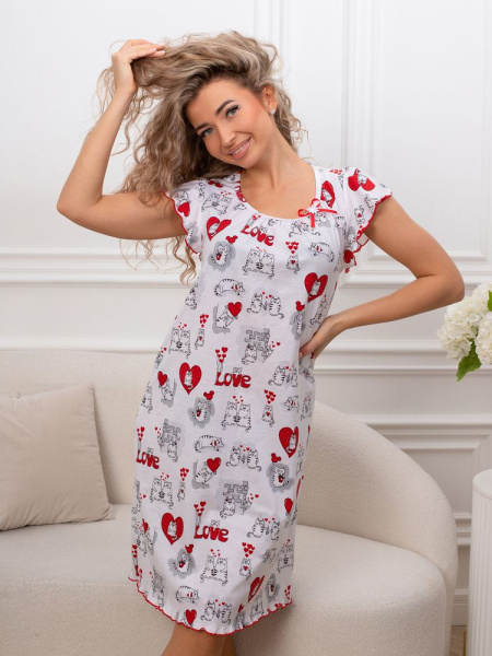 Сорочка ночная женская,мод. 426,трикотаж (Котики)