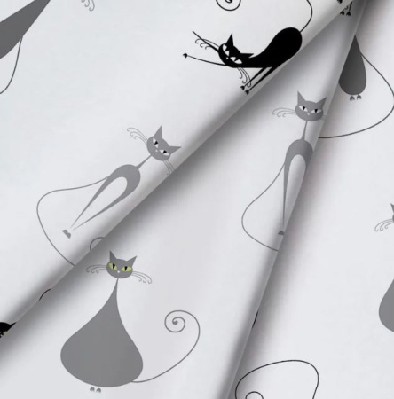 Пододеяльник 1,5-спальный на молнии, поплин (Кошечка (основа))