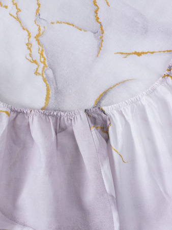 Простыня на резинке 090*200 см, перкаль, борт 25 см (Мраморный узор, сиреневый)