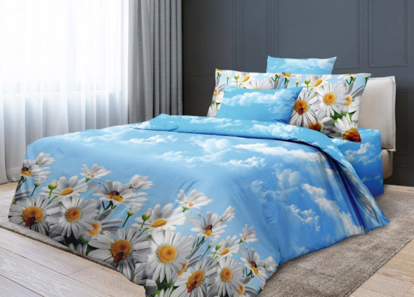 Комплект постельного белья 2-спальный, бязь  ГОСТ (Воздушные ромашки )