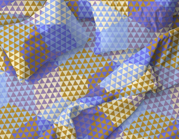 Комплект постельного белья Евростандарт, поплин (Гексагон, голубой)