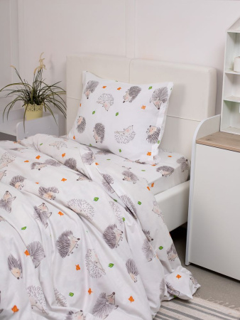 Наволочка 50*70 см, перкаль, детская расцветка (Ёжики)