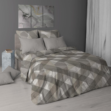 Комплект постельного белья 1,5-спальный, бязь  ГОСТ (220) (Родриго, бежевый)