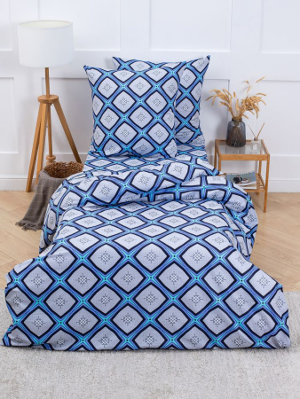 Комплект постельного белья 1,5-спальный, бязь "Комфорт" (Панно, бирюзовый)