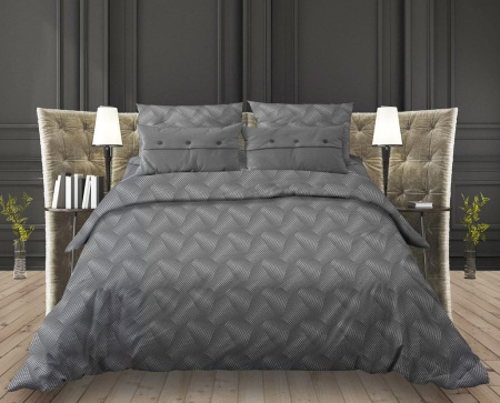 Пододеяльник 1,5-спальный, бязь "Комфорт" (220) (Иллюзия, серый)