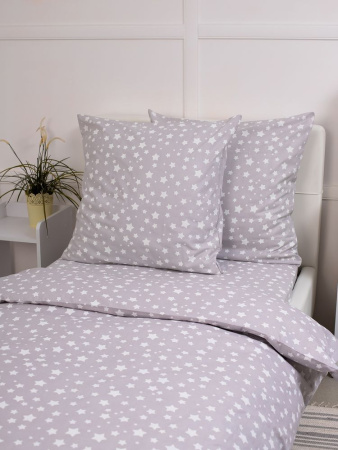 Простыня на резинке 080*160 см, перкаль, детская расцветка (Звёзды)