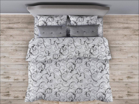 Комплект постельного белья 1,5-спальный, бязь "Комфорт"(220) (Валенсия, белый)